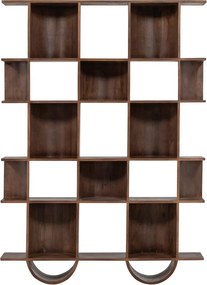 Тъмнокафява библиотека от масивно манго 130x180x35 cm Sinne – WOOOD