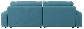 Тюркоаз сгъваем ъглов диван от рипсено кадифе Sara – Ropez