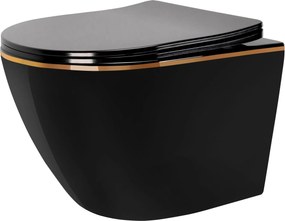 тоалетна чиния Rea Carlo Mini Tornado Black Gold Egde