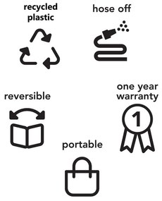 Синьо-сив двустранен килим за открито, изработен от рециклирана пластмаса , 150 x 240 cm Seville - Fab Hab