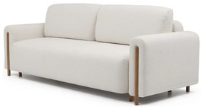 Сгъваем/с място за съхранение диван от прежда с примки от букле в цвят слонова кост 244 cm Arcadova – ELTAP