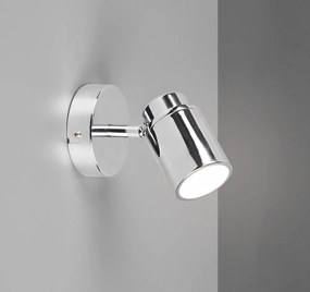 Метален прожектор в лъскаво-сребрист цвят 10x9 cm Angelo - Trio