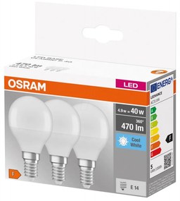 К-кт 3бр. LED крушки P40 E14/4,9W/230V 4000K - Osram