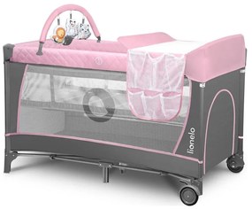 Lionelo - Преносима бебешка кошара FLOWER Flamingo