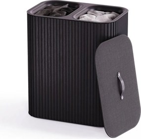 Черен бамбуков кош за пране 2x45 l Tota Luxe – Joseph Joseph