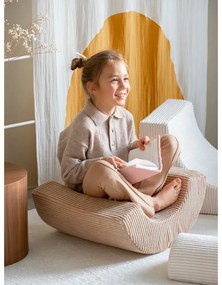 Кремаво велурено игрище от пяна 75x49x37 cm Rainbow Montessori – Wigiwama