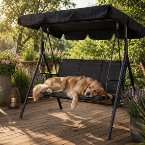 Градинска люлка за 3 лица с регулируем сенник