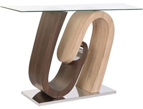 Console DKD Home Decor Дървен MDF Естествен Кафяв Прозрачен Сребрист Стомана 120 x 40 x 76 cm