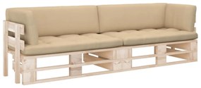 3066676 vidaXL 2-местен палетен диван с възглавници, бор с импрегнация