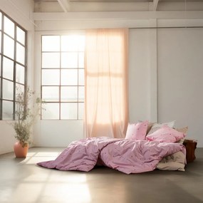 Розово единично спално бельо от памук перкал 140x200 cm Daisy – JUNA