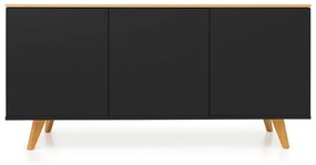 Черен скрин с крака от букова дървесина , 162 x 77 cm Amelia - Tenzo