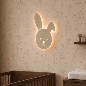 Детска стенна лампа бежова с LED 3-степенно димиране - Benny the Bunny