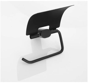 Матово черен стенен месингов държач за тоалетна хартия Flori – Sapho