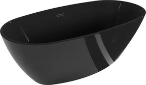 Mexen Eris самостоятелно стояща вана 170 x 80 см, черна, преливник черен
