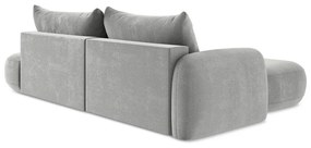 Светлосив сгъваем ъглов диван (ляв ъгъл) Hale – Makamii