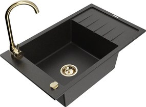 Mexen Elias гранитна мивка с 1 отделение с отцедник и кухненски смесител