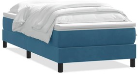 3315907 vidaXL Боксспринг легло с матрак, тъмносиньо, 90x210 см, кадифе