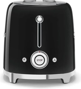 Тостер за хляб SMEG 50's Style TSF01BLEU, 950W, 2 филии, 6 нива, Тавичка за трохи, Вграден кабел, Неръждаема стомана, Черен