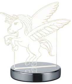 LED настолна лампа в лъскаво-сребрист цвят (височина 17 см) Karo - Trio