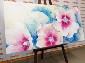 Картина на платно – Цветя в розов акварел