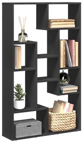 858157 vidaXL Библиотека, черна, 72x20x120 см, инженерно дърво