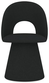 Черен тапициран трапезен стол Kalo – Makamii