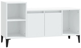 821180 vidaXL ТB шкаф, бял, 100x35x40 см, инженерно дърво