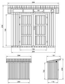 LP® SmartSide® панелен навес с под – 118 x 250 см – 3 м2