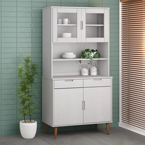 Sonata H Надстройка за шкаф MOLDE бял 90x35x100 см бор масив