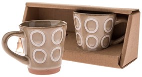 Светлокафяви керамични чаши в комплект от 2 бр. за еспресо 100 ml – Dakls