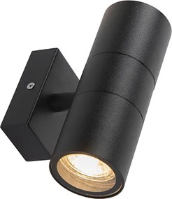 Външна стенна лампа черна 2-светлина IP44 - Duo