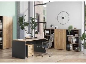 Шкафче от декор от дъб в антрацитен и естествен цвят 42x54x49 cm Podium – Germania