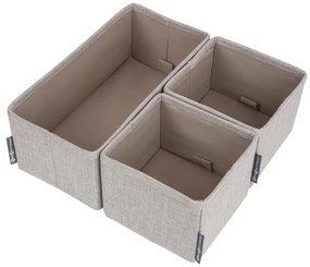 Комплект от 3 бежови органайзера за чекмеджета - Bigso Box of Sweden