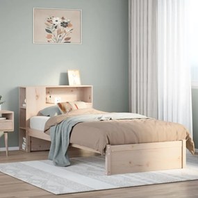 3322369 vidaXL Легло с рафтове за книги, без матрак, 75x190 см, бор масив