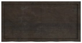 363819 vidaXL Стенен рафт тъмнокафяв 120x60x(2-6) см обработен масивен дъб
