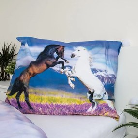 Единично памучно детско спално бельо 140x200 cm Horse "Meadow" – Jerry Fabrics