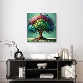Картина на платно – Цветно дърво на живота върху платно