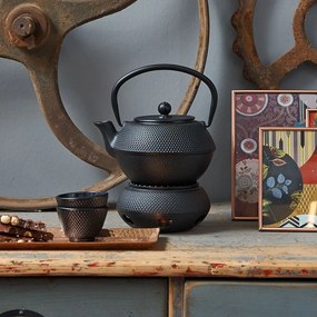 Черен чугунен чайник с цедка за насипен чай , 1,2 л Jang - Bredemeijer