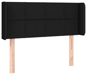 3118744 vidaXL Горна табла за легло, черна, 83x16x78/88 см, плат