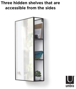 Стенно огледало с рафт 30x62 cm Cubiko - Umbra