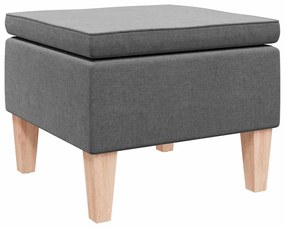 329426 vidaXL Табуретка с дървени крака, тъмносива, текстил