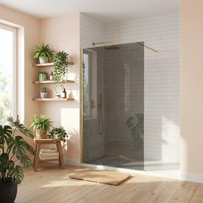 Параван за душ Rea Flexi Grey / Brush Gold 110