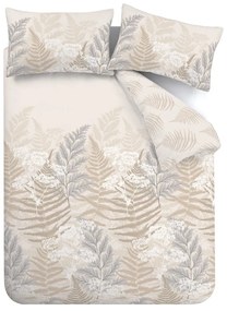 Бежово и кремаво спално бельо за единично легло 135x200 cm Floral Foliage - Catherine Lansfield