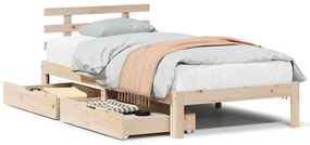 3301994 vidaXL Рамка за легло, с чекмеджета, без матрак, 75x190 см