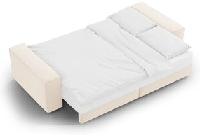 Бежов кадифен сгъваем/с място за съхранение диван 247 cm Jodie – Micadoni