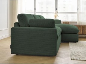 Зелен ъглов диван от рипсено кадифе Belair – Bobochic Paris