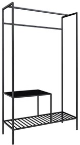 Многофункционален рафт за гардероб в черно с 2 рафта , 170 x 101 cm Vita - House Nordic