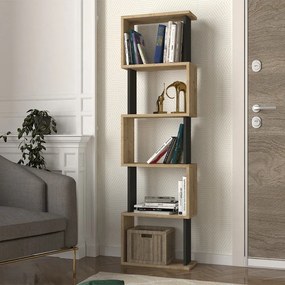 Меламинови рафтове Alvina в сапфирен дъб - антрацит 45x19.6x158.8см.