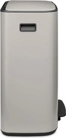 Кош за боклук Brabantia Bo Pedal 1010450, 2x30 л, Плавно затваряне, Противоплъзгаща основа, Светлосив