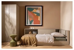 Сиво/бежово единично легло от масивен бор без ламелно дъно 90x200 cm Carter – WOOOD